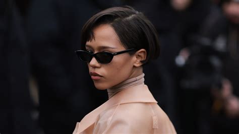 Taylor Russell Wore a Completely Sheer Turtleneck at Paris